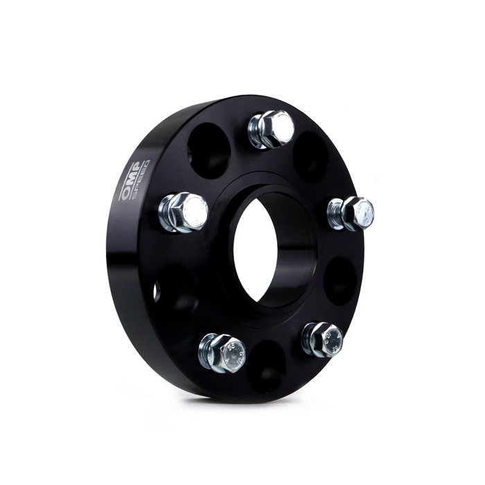 Omp OMPS09082501 Juego de Separadores de Llantas 25 mm PCD 5x130 Aluminio Forjado Color Negro Cb:71.6 Od:170 Tornillo M14x1.5