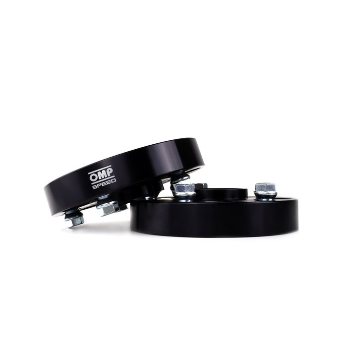 Omp OMPS09082501 Juego de Separadores de Llantas 25 mm PCD 5x130 Aluminio Forjado Color Negro Cb:71.6 Od:170 Tornillo M14x1.5