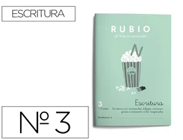 Rubio Cuaderno Caligrafía Nº 3 Desarrollo Destrezas Motrices Lenguaje Escrito Certificado FSC 12x213x155 mm