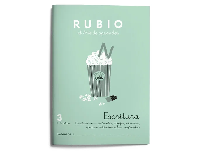 Rubio Cuaderno Caligrafía Nº 3 Desarrollo Destrezas Motrices Lenguaje Escrito Certificado FSC 12x213x155 mm