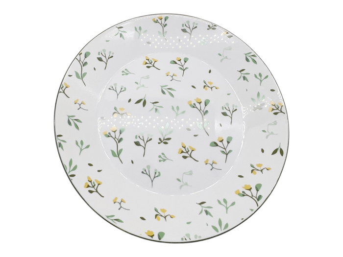 DKD Home Decor Set de 6 Platos de Vidrio Opal Floral Verde y Amarillo DKD Home Decor Set de 6 Platos de Vidrio Opal Floral Verde y Amarillo