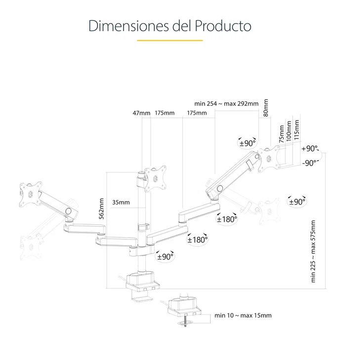 StarTech.com Soporte de Escritorio para 3 Monitores de 27 Pulgadas VESA 75x75/100x100 StarTech.com Soporte de Escritorio para 3 Monitores de 27 Pulgadas VESA 75x75/100x100