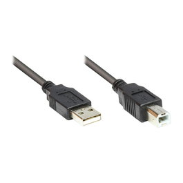 GoodConnections Cable USB 2.0 Conector A a Conector B, Negro, 5m