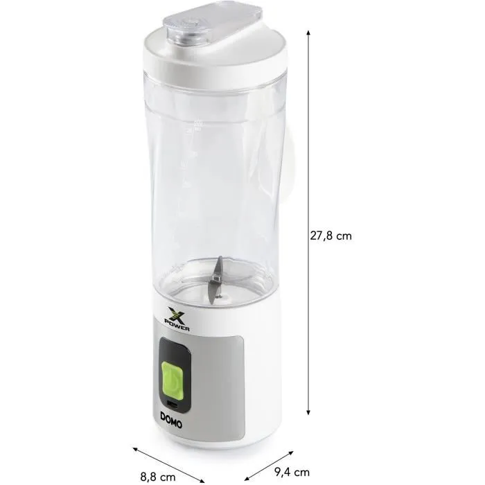 Domo DO752BL Licuadora Portátil Inalámbrica XPOWER 120W 600ml Blanca