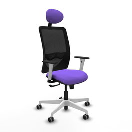PIQUERAS Y CRESPO Silla de oficina Zulema con mecanismo Sincro, color Lila y Negro