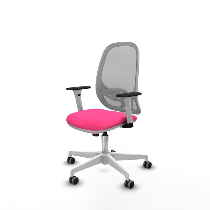 PIQUERAS Y CRESPO Silla de oficina Cilanco con mecanismo Sincro, Rosa y Gris