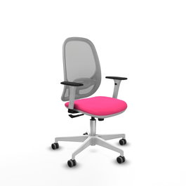 PIQUERAS Y CRESPO Silla de oficina Cilanco con mecanismo Sincro, Rosa y Gris
