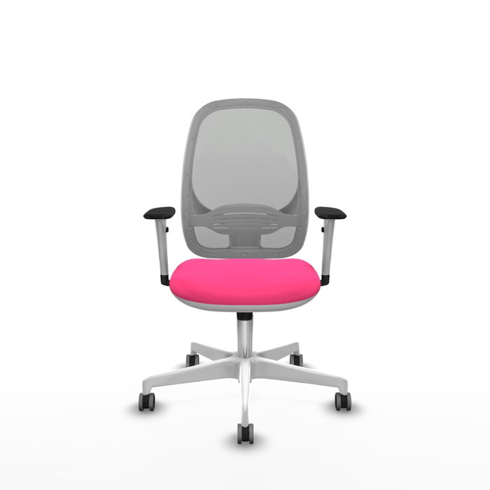 PIQUERAS Y CRESPO Silla de oficina Cilanco con mecanismo Sincro, Rosa y Gris