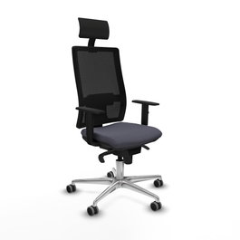 PIQUERAS Y CRESPO Silla de oficina Horna con mecanismo Sincro, Gris oscuro y Negro
