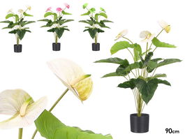 Ibergarden Maceta Flor Flamingo 90 cm, Plastico, 50x50x95 cm, Colores Surtidos (Verde, Morado, Blanco) (Set de 6)