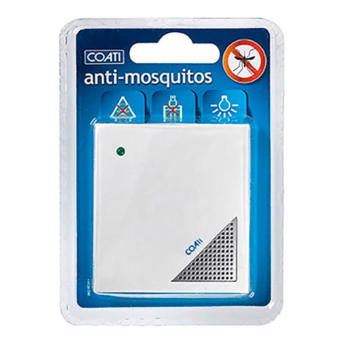 Coati Repelente de mosquitos por ultrasonidos 0,4 W, cobertura 25 m², blanco