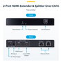 StarTech Extensor y Divisor HDMI de 2 Puertos 4K 60Hz sobre CAT6 hasta 70m