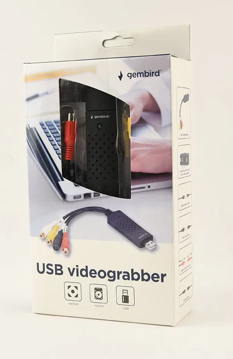 Gembird UVG-002 Capturadora de Video USB 3.0 - Convierte VHS/DVD a Digital, Captura NTSC, Formatos AVCHD AVI MPEG WMV, Software Incluido, Plug & Play