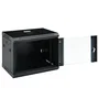 Phasak PHO 2109D Armario Rack Mural 9U, 19', Negro, Flat Pack, Puerta Frontal de Cristal Templado, para Equipos de Red y Servidores