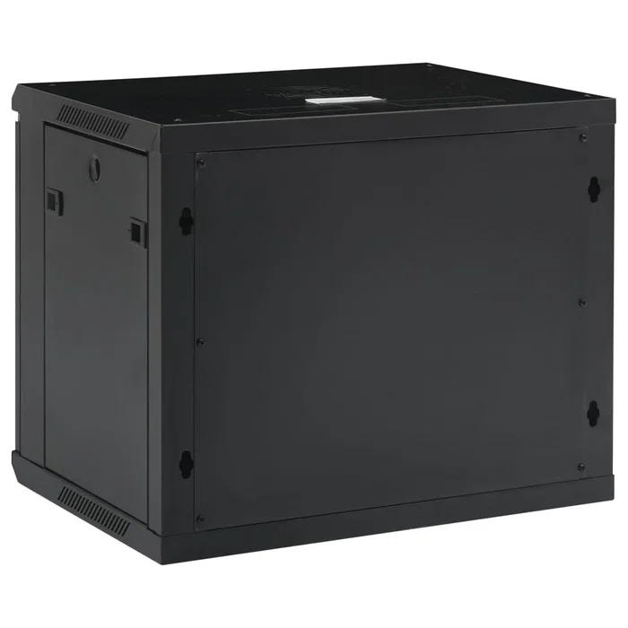 Phasak PHO 2109D Armario Rack Mural 9U, 19', Negro, Flat Pack, Puerta Frontal de Cristal Templado, para Equipos de Red y Servidores
