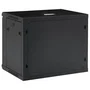 Phasak PHO 2109D Armario Rack Mural 9U, 19', Negro, Flat Pack, Puerta Frontal de Cristal Templado, para Equipos de Red y Servidores