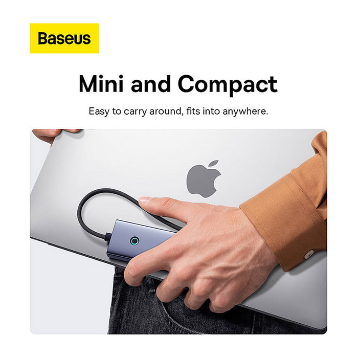 Baseus UltraJoy Series HUB USB-C - Concentrador 4 Puertos USB 3.2 Gen 1, Tipo-C y Tipo-A, 5 Gbps, Plug and Play, Gris Baseus UltraJoy Series HUB USB-C - Concentrador 4 Puertos USB 3.2 Gen 1, Tipo-C y Tipo-A, 5 Gbps, Plug and Play, Gris
