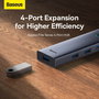 Baseus UltraJoy Series 4-Port HUB Type-C Gris