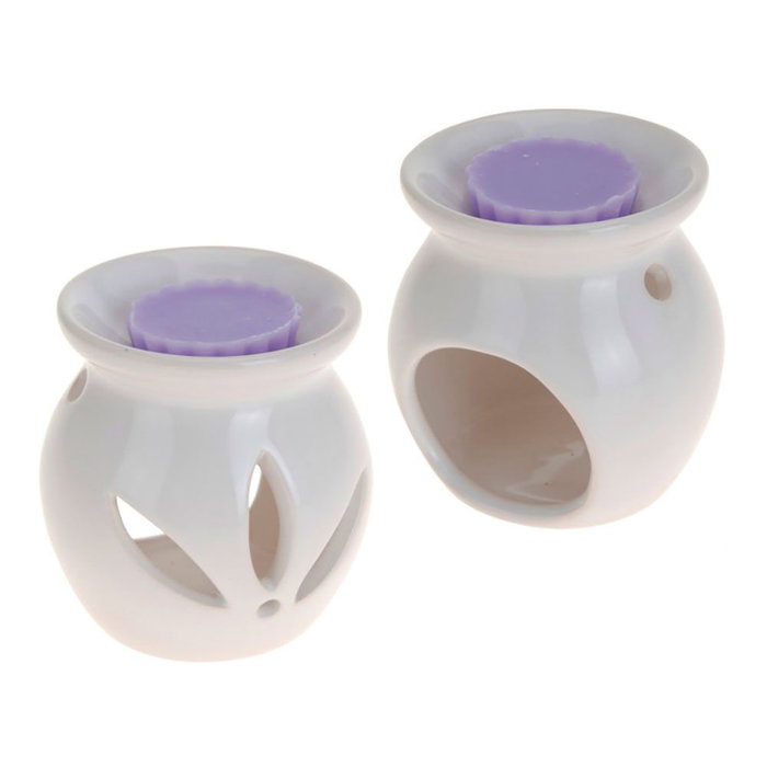 Quemador de Fragancia de Cerámica Blanco con Cera Perfumada Incluida Quemador de Fragancia de Cerámica Blanco con Cera Perfumada Incluida