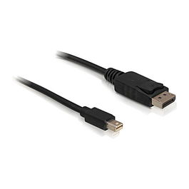 DeLOCK Cable Mini DisplayPort a DisplayPort, DP 1.2, 2 m, 4K 3840x2160 a 21.6 Gbit/s, Macho a Macho, Negro