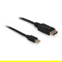 DeLOCK Cable Mini DisplayPort a DisplayPort, DP 1.2, 2 m, 4K 3840x2160 a 21.6 Gbit/s, Macho a Macho, Negro