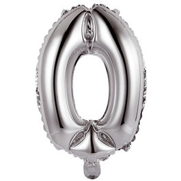 Party Time Globo Cifra 0 Plata Altura 35 cm