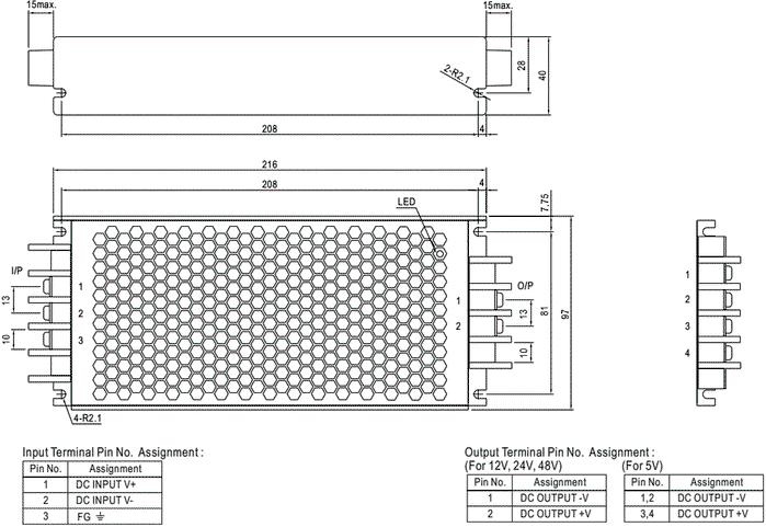 MEAN WELL RSD-300C-12 Convertidor DC/DC 300W 12VDC