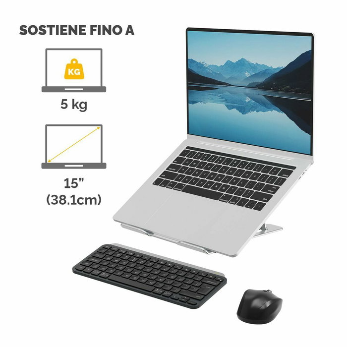 Fellowes Alumia Soporte Elevador para Portátil Plata