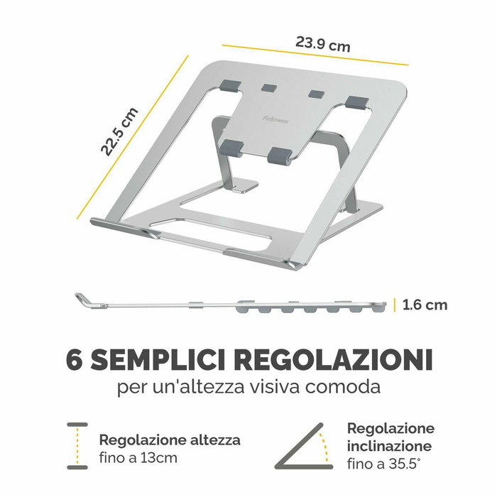 Fellowes Alumia Soporte Elevador para Portátil Plata