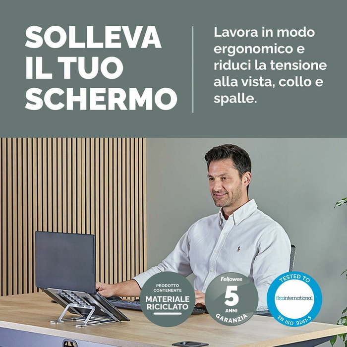Fellowes Alumia Soporte Elevador para Portátil Plata
