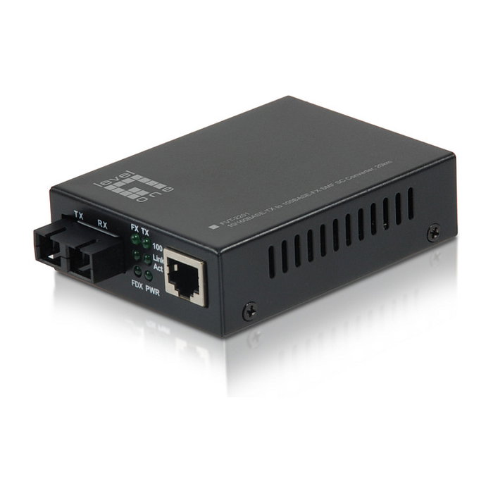 Level One FVT-2201 Convertidor de medios de cobre a fibra monomodo SC 20km Level One FVT-2201 Convertidor de medios de cobre a fibra monomodo SC 20km