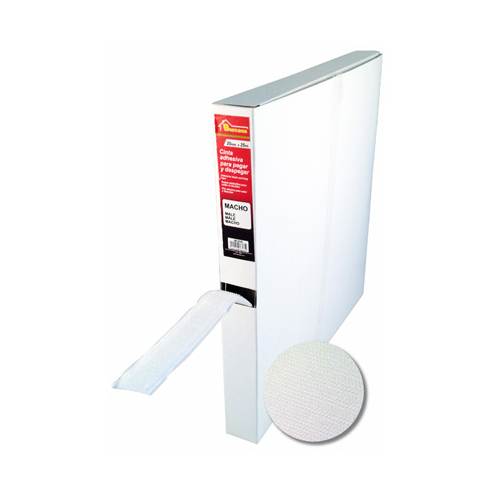 Burcasa Cinta de Cierre Adhesivo Macho 20mm Blanco Caja 25 Burcasa Cinta de Cierre Adhesivo Macho 20mm Blanco Caja 25