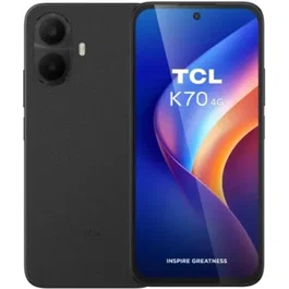 TCL K70 Smartphone 4G, 4GB RAM + 128GB ROM, Pantalla HD+ de 6.8" 120Hz, Chipset MediaTek Helio G100, Cámara 50MP, Batería 5200 mAh, Color Negro