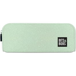 Grafoplás Portatodo de Silicona Bits&Bobs Verde Pastel Glitter con Cremallera y Tacto Suave, Resistente al Agua