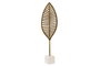 DKD Home Decor Figura de Hoja en Aluminio y Mármol Dorado y Blanco