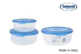 Inde Set de 3 Fiambreras Redondas con Tapa Azul (20 Cajas)