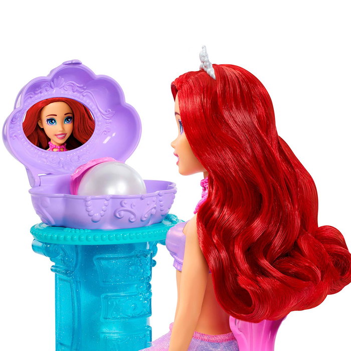 Mattel Muñeca Ariel con Tocador JBF86 Disney Princess, con cola de sirena extraíble y accesorios sorpresa Mattel Muñeca Ariel con Tocador JBF86 Disney Princess, con cola de sirena extraíble y accesorios sorpresa