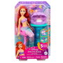 Mattel Muñeca Ariel con Tocador JBF86 Disney Princess, con cola de sirena extraíble y accesorios sorpresa