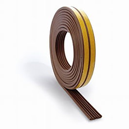 Brinox Burlete Adhesivo Puerta/Ventana Forma E Marron 9x4mm 6 Metros