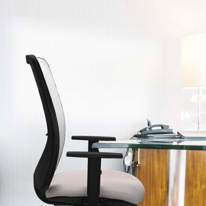 PIQUERAS Y CRESPO Silla de oficina Zulema con mecanismo Sincro/Traslack, Gris claro y Blanco PIQUERAS Y CRESPO Silla de oficina Zulema con mecanismo Sincro/Traslack, Gris claro y Blanco