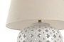 DKD Home Decor Lámpara de Sobremesa Romántica en Blanco y Beige, de Porcelana y Lino, E27, LED, Dimensiones: 45 x 69 x 45 cm