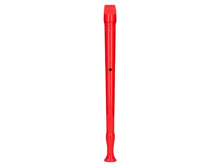 Hohner Flauta dulce 9508 Roja con Funda Verde y Transparente para Educacion Musical Infantil
