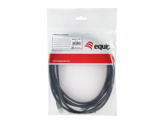 Equip 128433 Cable USB 3.2 Gen 2x2 3 m USB-A a USB-C y USB-C a USB-C, Negro, 20 Gbit/s, Carga Rápida USB PD 100W