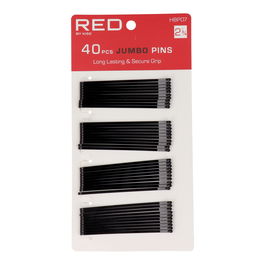 Red Kiss Jumbo Pins 2 3.4 40 Pcs Negro Fácil de insertar y eliminar sin daño en el cabello
