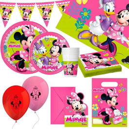 Color Baby Minnie Set Menaje Fiesta Deluxe 66 Piezas 8 Servicios Papel Plástico 3 años