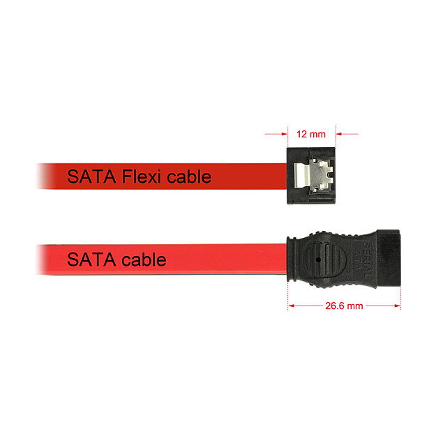 DeLOCK Cable SATA III FLEXI 0,1 m Rojo