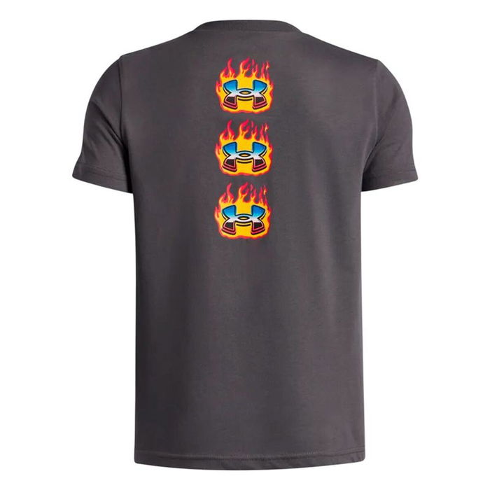 Camiseta de Manga Corta Infantil Under Armour Flame Wm Ss Gris