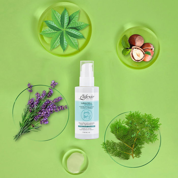 E'Lifexir MINUCELL INTENSIVE Aceite Anticelulítico para Reducir la Piel de Naranja, Drenante y Reafirmante, 100 ml