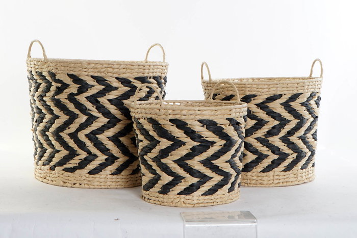 DKD Home Decor Set de 3 Cestas de Fibra 40x40x35 cm Marrón Claro DKD Home Decor Set de 3 Cestas de Fibra 40x40x35 cm Marrón Claro