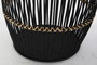 DKD Home Decor Cesta Colección Johari Colonial Bambu Negro Natural 38 x 39 x 38 cm Set 3 Piezas